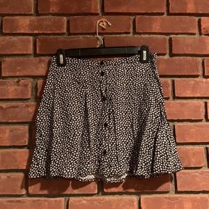 H&M Black and White Flowy Flower Skirt